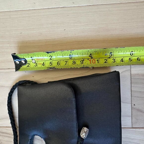 Vintage Black Satin Evening Bag – Convertible Handle Cord Strap - Picture 7 of 8